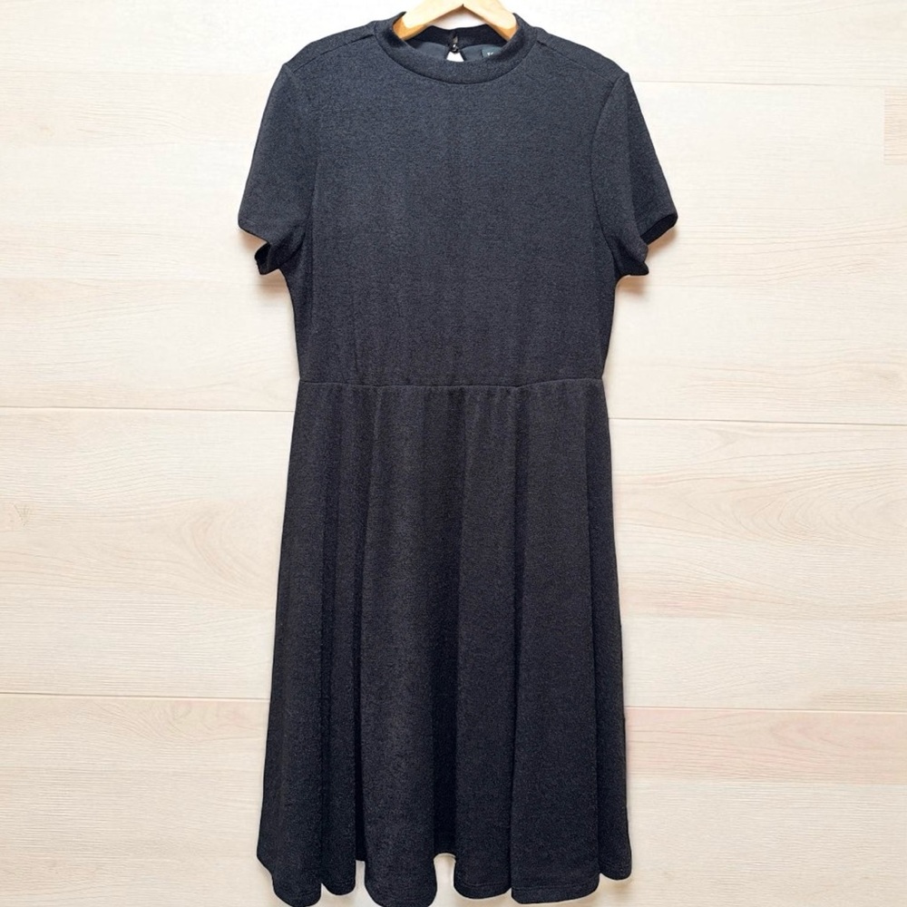 Torrid Hacci Mock Neck Skater Black Dress size 1X